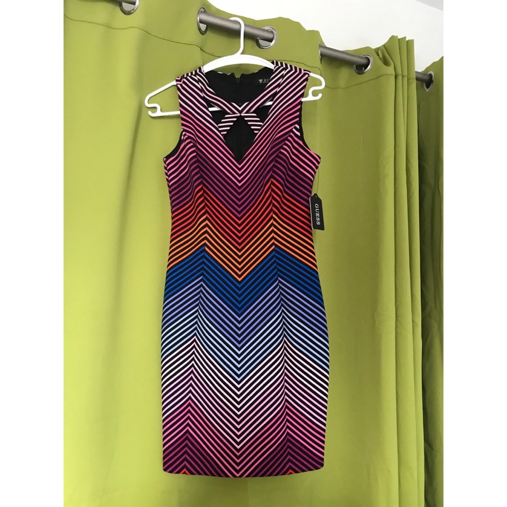 Guess V Cut Out Sleeveless Dress